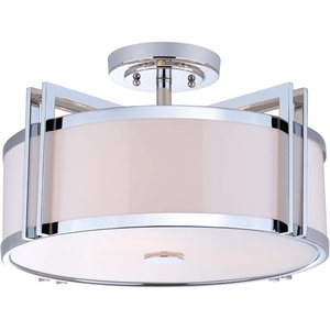 image:imageSAFAVIEH Lighting Collection Orb Antique Gold 17inch Diameter Semi Flush Mount Ceiling Light Fixture LED Bulbs IncludedChrome