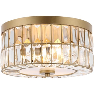 image:imageSAFAVIEH Lighting Collection Parda Art Deco Glam Brass Flush Mount LED Bulbs Included