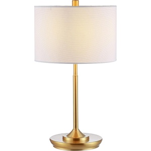 image:imageSAFAVIEH Lighting Collection Taren Modern Contemporary Brass Gold 22inch Bedroom Living Room Home Office Desk Nightstand Table Lamp Set of 2 LED Bulbs Included