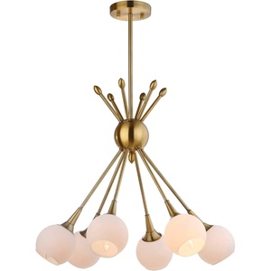 image:imageSAFAVIEH PND4002A Collection Justine 6 22 Adjustable Pendant Light Brass Gold