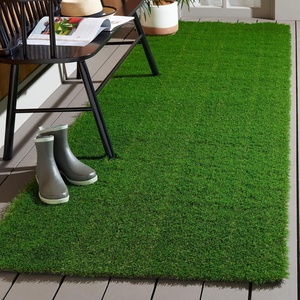 image:imageSAFAVIEH Vista Collection Accent Rug  4 x 6 Green Handmade Faux Grass IndoorOutdoor amp WashableIdeal for Patio Backyard Mudroom VST100AGreen