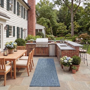 image:imageSAFAVIEH Washable Rug Outdoor Beach House Collection  8 x 10 Brown NonShedding amp Easy to Clean Ideal for Patio Backyard Mudroom BHS260TNavy