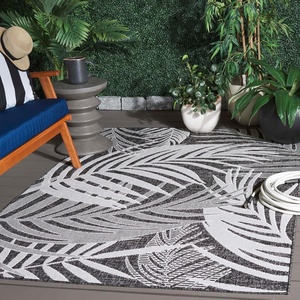 image:imageSAFAVIEH Washable Rug Outdoor Beach House Collection  8 x 10 Brown amp Ivory NonShedding amp Easy to Clean Ideal for Patio Backyard Mudroom BHS294TCharcoalIvory