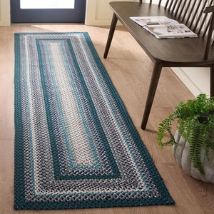 image:imageSAFAVIEH Washable Rug Outdoor Braided Collection  8 x 10 Multi Handmade amp Reversible NonShedding amp Easy to Clean Ideal for Patio Backyard Mudroom BRD308ATealMulti