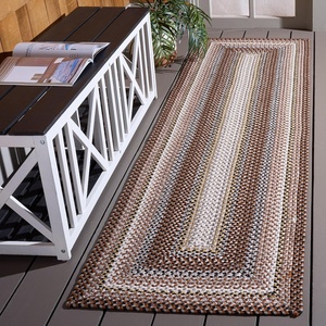 image:imageSAFAVIEH Washable Rug Outdoor Braided Collection  8 x 10 Multi Handmade amp Reversible NonShedding amp Easy to Clean Ideal for Patio Backyard Mudroom BRD308ABrownMulti
