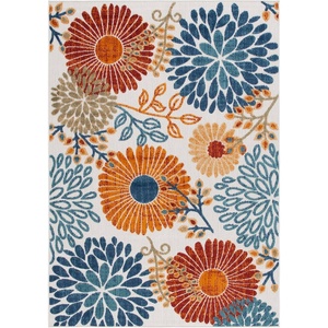 image:imageSAFAVIEH Washable Rug Outdoor Cabana Collection  8 x 10 Cream amp Red NonShedding amp Easy to Clean Ideal for Patio Backyard Mudroom CBN832ACremeRed