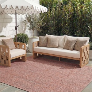 image:imageSAFAVIEH Washable Rug Outdoor Courtyard Collection  10 x 14 Natural amp Cream NonShedding amp Easy Cleaning Ideal for Patio Backyard Mudroom CY852103012Red  Beige