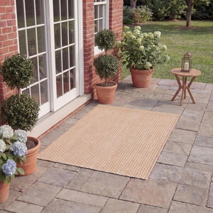 image:imageSAFAVIEH Washable Rug Outdoor Courtyard Collection  10 x 14 Natural amp Cream NonShedding amp Easy Cleaning Ideal for Patio Backyard Mudroom CY852103012NaturalCream