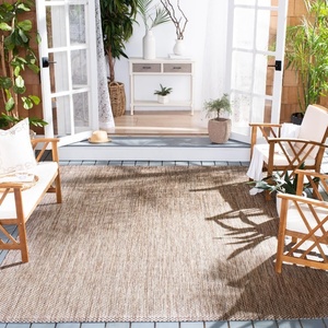 image:imageSAFAVIEH Washable Rug Outdoor Courtyard Collection  10 x 14 Natural amp Cream NonShedding amp Easy Cleaning Ideal for Patio Backyard Mudroom CY852103012Natural  Black