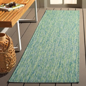 image:imageSAFAVIEH Washable Rug Outdoor Courtyard Collection  10 x 14 Natural amp Cream NonShedding amp Easy Cleaning Ideal for Patio Backyard Mudroom CY852103012GreenBlue