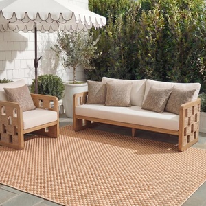 image:imageSAFAVIEH Washable Rug Outdoor Courtyard Collection  10 x 14 Natural amp Cream NonShedding amp Easy Cleaning Ideal for Patio Backyard Mudroom CY852103012Natural  Cream