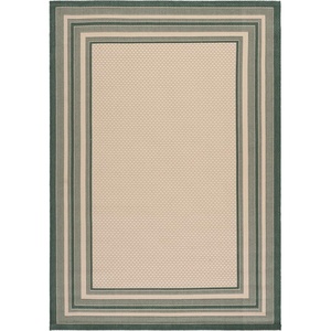 image:imageSAFAVIEH Washable Rug Outdoor Courtyard Collection  710 Round Light Grey amp Black NonShedding amp Easy Cleaning Ideal for Patio Backyard Mudroom CY847537612BeigeDark Green