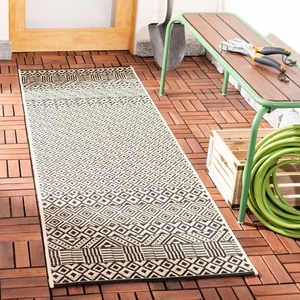 image:imageSAFAVIEH Washable Rug Outdoor Courtyard Collection  8 x 10 Beige amp Red NonShedding amp Easy Cleaning Ideal for Patio Backyard Mudroom DIning Space CY623523812BeigeBlack