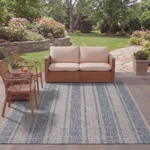 image:imageSAFAVIEH Washable Rug Outdoor Courtyard Collection  8 x 11 Light Grey amp Blue NonShedding amp Easy Cleaning Ideal for Patio Backyard Mudroom CY873636812
