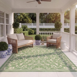 image:imageSAFAVIEH Washable Rug Outdoor Courtyard Collection  8 x 11 Olive amp Natural NonShedding amp Easy Cleaning Ideal for Patio Backyard Mudroom CY20981E06