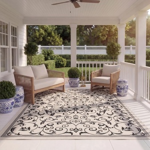 image:imageSAFAVIEH Washable Rug Outdoor Courtyard Collection  8 x 11 Sand amp Black NonShedding amp Easy Cleaning Ideal for Patio Backyard Mudroom CY20983901