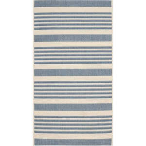 image:imageSAFAVIEH Washable Rug Outdoor Courtyard Collection  9 x 12 Navy amp Beige NonShedding amp Easy Cleaning Ideal for Patio Backyard Mudroom CY6062268BeigeBlue