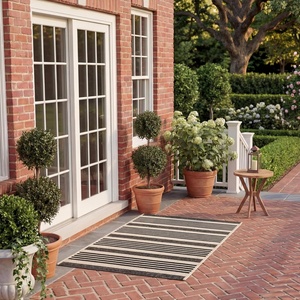 image:imageSAFAVIEH Washable Rug Outdoor Courtyard Collection  9 x 12 Navy amp Beige NonShedding amp Easy Cleaning Ideal for Patio Backyard Mudroom CY6062268BlackBone
