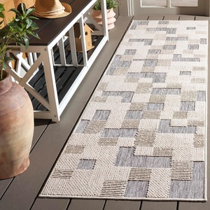 image:imageSAFAVIEH Washable Rug Outdoor Milos Collection  5 x 76 Beige NonShedding amp Easy to Clean Ideal for Patio Backyard Mudroom MLO108BBeigeGrey