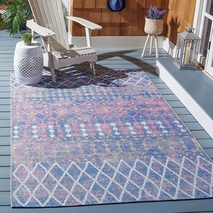 image:imageSAFAVIEH Washable Rug Outdoor Summer Collection  53 x 76 Blue amp Light Blue NonShedding amp Easy to Clean Ideal for Patio Backyard Mudroom SMR452MBlueLight Blue