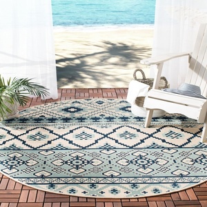 image:imageSAFAVIEH Washable Rug Outdoor Veranda Collection  8 x 11 Beige amp Grey NonShedding amp Easy to Clean Ideal for Patio Backyard Mudroom VER0973413TurquoiseBlue