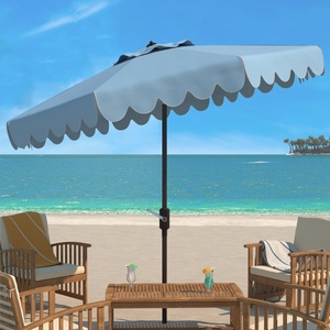 image:imageSafavieh PAT8010A Collection Venice Navy and White Single Scallop 9Ft Crank Outdoor Push Button Tilt UmbrellaBaby BlueWhite