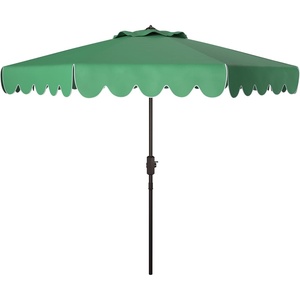 image:imageSafavieh PAT8010A Collection Venice Navy and White Single Scallop 9Ft Crank Outdoor Push Button Tilt UmbrellaHunter Green