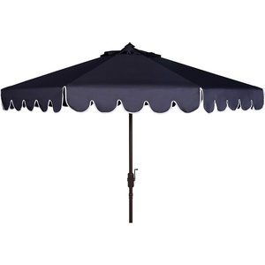image:imageSafavieh PAT8010A Collection Venice Navy and White Single Scallop 9Ft Crank Outdoor Push Button Tilt UmbrellaNavyWhite