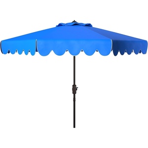 image:imageSafavieh PAT8010A Collection Venice Navy and White Single Scallop 9Ft Crank Outdoor Push Button Tilt UmbrellaPacific