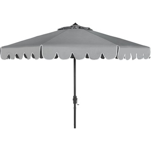 image:imageSafavieh PAT8010A Collection Venice Navy and White Single Scallop 9Ft Crank Outdoor Push Button Tilt UmbrellaTaupeWhite