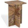 image:imageSAFAVIEH Couture Collection  Adriano Brown amp Beige Marble Square Accent Table Fully Assembled Stone Side Table SFV5767ABrownBeige