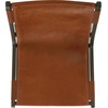image:imageSAFAVIEH Couture Collection  Alanarose Tan amp Natural Solid Teak Wood Accent Chair Modern Sling Style Leather Seat Fully Assembled SFV1903DBrownWalnut