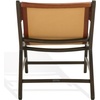 image:imageSAFAVIEH Couture Collection  Alanarose Tan amp Natural Solid Teak Wood Accent Chair Modern Sling Style Leather Seat Fully Assembled SFV1903DBrownWalnut