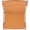 image:imageSAFAVIEH Couture Collection  Alanarose Tan amp Natural Solid Teak Wood Accent Chair Modern Sling Style Leather Seat Fully Assembled SFV1903DTanNatural