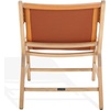 image:imageSAFAVIEH Couture Collection  Alanarose Tan amp Natural Solid Teak Wood Accent Chair Modern Sling Style Leather Seat Fully Assembled SFV1903DTanNatural