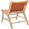 image:imageSAFAVIEH Couture Collection  Alanarose Tan amp Natural Solid Teak Wood Accent Chair Modern Sling Style Leather Seat Fully Assembled SFV1903DTanNatural