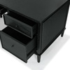 image:imageSAFAVIEH Couture Collection  Ariella Walnut Oak Wood 5Drawer Desk Modern Storage Writing Table with Iron Accents SFV4223BBlack