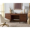 image:imageSAFAVIEH Couture Collection  Ariella Walnut Oak Wood 5Drawer Desk Modern Storage Writing Table with Iron Accents SFV4223BWalnut