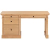 image:imageSAFAVIEH Couture Collection  Francesco Natural Wood 4Drawer Desk with Black Accents Modern Writing Table with Storage SFV4239BNaturalBlack