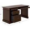 image:imageSAFAVIEH Couture Collection  Francesco Natural Wood 4Drawer Desk with Black Accents Modern Writing Table with Storage SFV4239BWalnutBrass