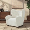 image:imageSAFAVIEH Couture Collection  Galloway Taupe Chenille Wingback Accent Chair Upholstered Lounge Seating SFV5139ETaupeWalnut