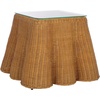 image:imageSAFAVIEH Couture Collection  Hylda Natural Rattan Accent Table Square Design with Glass Top Boho Coastal Style Fully Assembled CWK3010ANatural