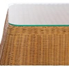 image:imageSAFAVIEH Couture Collection  Hylda Natural Rattan Accent Table Square Design with Glass Top Boho Coastal Style Fully Assembled CWK3010ANatural