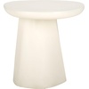 image:imageSAFAVIEH Couture Collection  Jabrielle Ivory Concrete Accent Table Sculptural Modern Side Table Minimalist Silhouette SFV2600AIvory