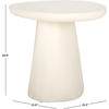 image:imageSAFAVIEH Couture Collection  Jabrielle Ivory Concrete Accent Table Sculptural Modern Side Table Minimalist Silhouette SFV2600AIvory