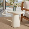 image:imageSAFAVIEH Couture Collection  Jabrielle Ivory Concrete Accent Table Sculptural Modern Side Table Minimalist Silhouette SFV2600AIvory