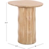 image:imageSAFAVIEH Couture Collection  Jenna Mira Travertine Top Accent Table Modern Style Sculptural Wood Base Fully Assembled SFV5780ANaturalTravertine