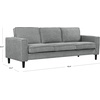 image:imageSAFAVIEH Couture Collection  Kalyna 35 Seater Sofa  Light Grey Modern Upholstered Polyester Fabric Couch with Square Arms amp Tapered Legs SFA2007CGrey