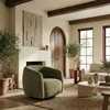 image:imageSAFAVIEH Couture Collection  Kellybryn Olive Green Chenille Swivel Accent Chair Fully Assembled Upholstered Lounge Chair SFV4883COlive Green