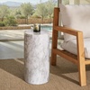 image:imageSAFAVIEH Couture Collection  Leah Bryanna White Marble Accent Table Round Drink Table Sculptural Pedestal Design SFV9750AWhite